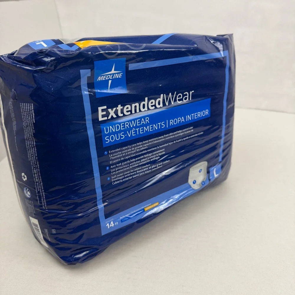 Medline Extended Wear Protective Underwear Size Large‎ (14 Count)